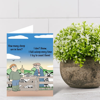 Funny Twizler Greeting Card Counting Sheep Birthday Or Any Occasion Humour