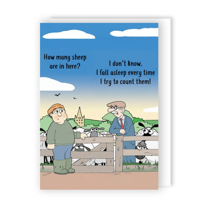 Funny Twizler Greeting Card Counting Sheep Birthday Or Any Occasion Humour