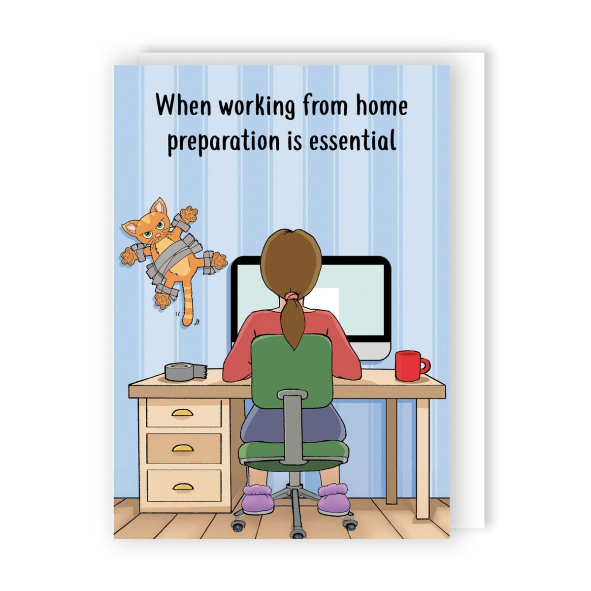Funny Twizler Greeting Card Home Working Cat Birthday Or Any Occasion Humour