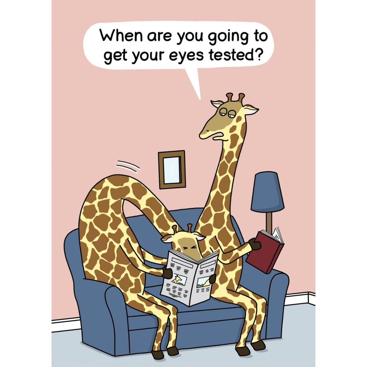 Funny Twizler Greeting Card Giraffe Eye Test Birthday Or Any Occasion Humour