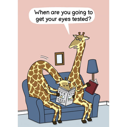 Funny Twizler Greeting Card Giraffe Eye Test Birthday Or Any Occasion Humour
