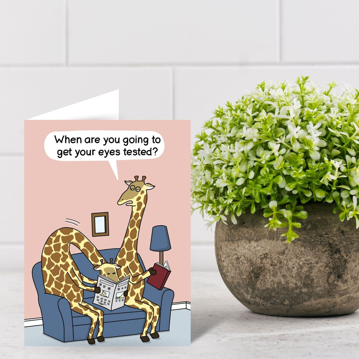 Funny Twizler Greeting Card Giraffe Eye Test Birthday Or Any Occasion Humour