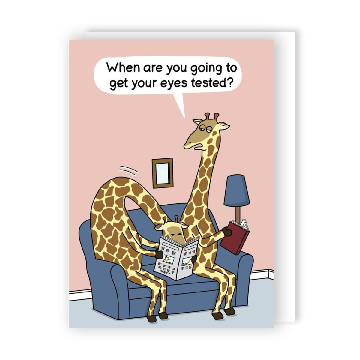 Funny Twizler Greeting Card Giraffe Eye Test Birthday Or Any Occasion Humour