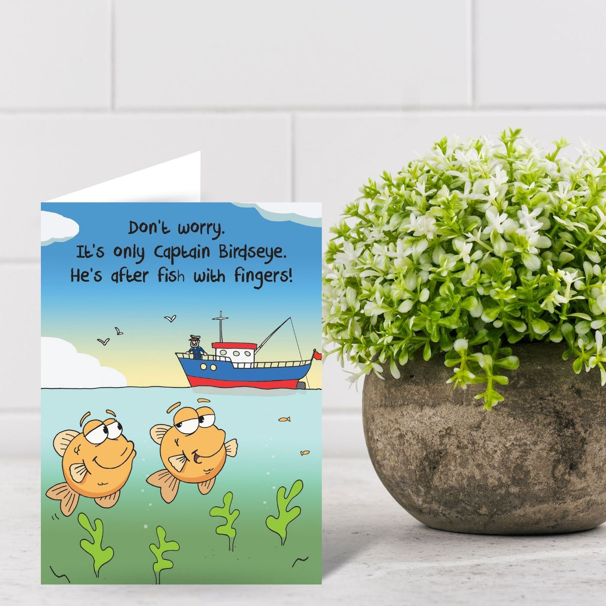 Funny Twizler Greeting Card Fish With Fingers Birthday Or Any Occasion Humour