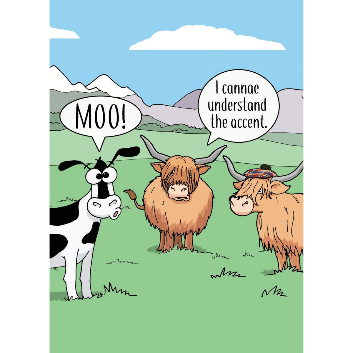 Funny Twizler Greeting Card Highland Cows Birthday Or Any Occasion Humour