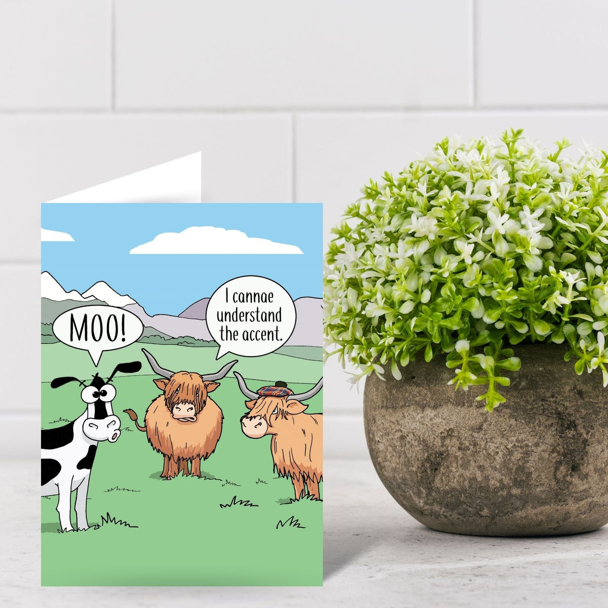 Funny Twizler Greeting Card Highland Cows Birthday Or Any Occasion Humour