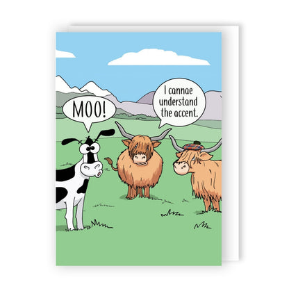 Funny Twizler Greeting Card Highland Cows Birthday Or Any Occasion Humour