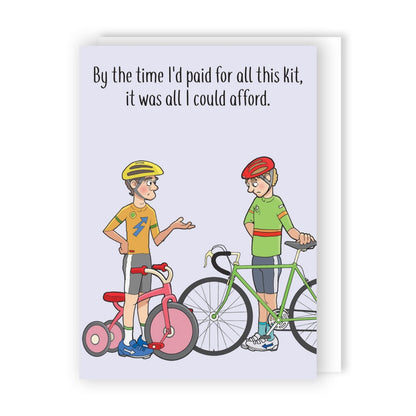 Funny Twizler Greeting Card Cost Of Cycling Kit Birthday Or Any Occasion Humour