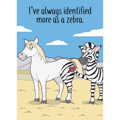 Funny Twizler Greeting Card Zebra Dress Up Birthday Or Any Occasion Humour