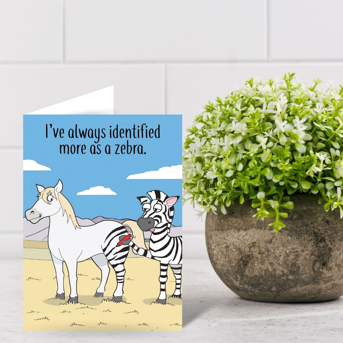 Funny Twizler Greeting Card Zebra Dress Up Birthday Or Any Occasion Humour