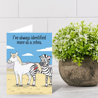 Funny Twizler Greeting Card Zebra Dress Up Birthday Or Any Occasion Humour