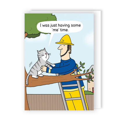 Funny Twizler Greeting Card Cat 'Me' Time Birthday Or Any Occasion Humour