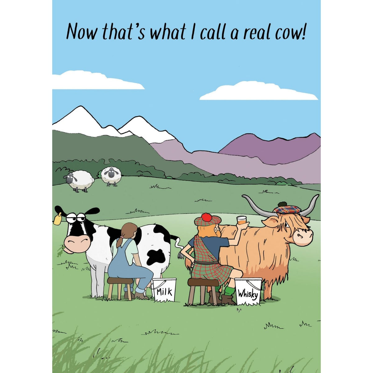 Funny Twizler Greeting Card Highland Cow Whisky Birthday Or Any Occasion Humour