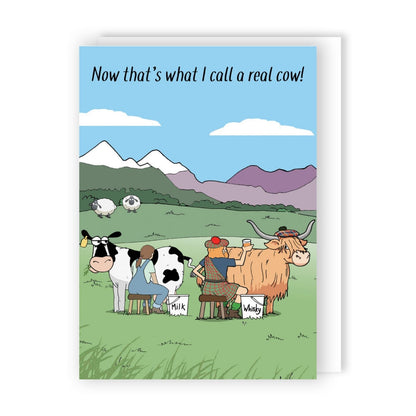 Funny Twizler Greeting Card Highland Cow Whisky Birthday Or Any Occasion Humour