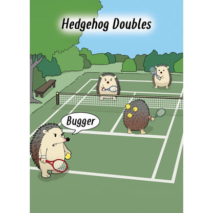 Funny Twizler Greeting Card Tennis Hedgehogs Birthday Or Any Occasion Humour