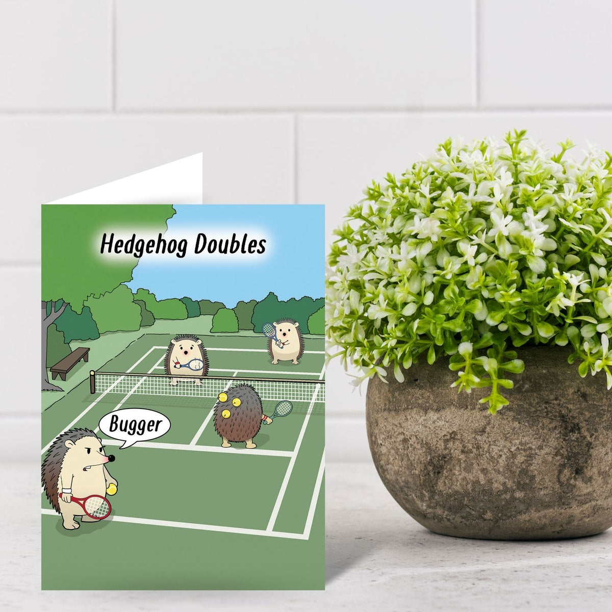 Funny Twizler Greeting Card Tennis Hedgehogs Birthday Or Any Occasion Humour