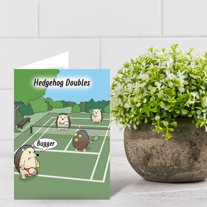 Funny Twizler Greeting Card Tennis Hedgehogs Birthday Or Any Occasion Humour