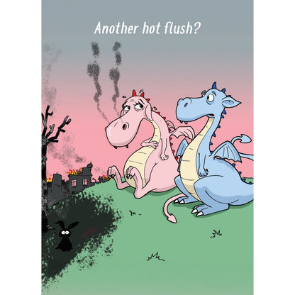 Funny Twizler Greeting Card Hot Flush Dragon Birthday Or Any Occasion Humour