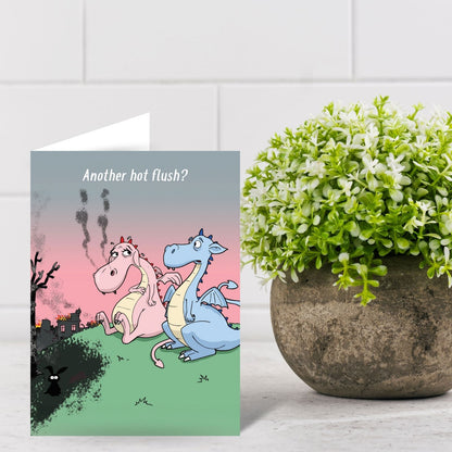Funny Twizler Greeting Card Hot Flush Dragon Birthday Or Any Occasion Humour