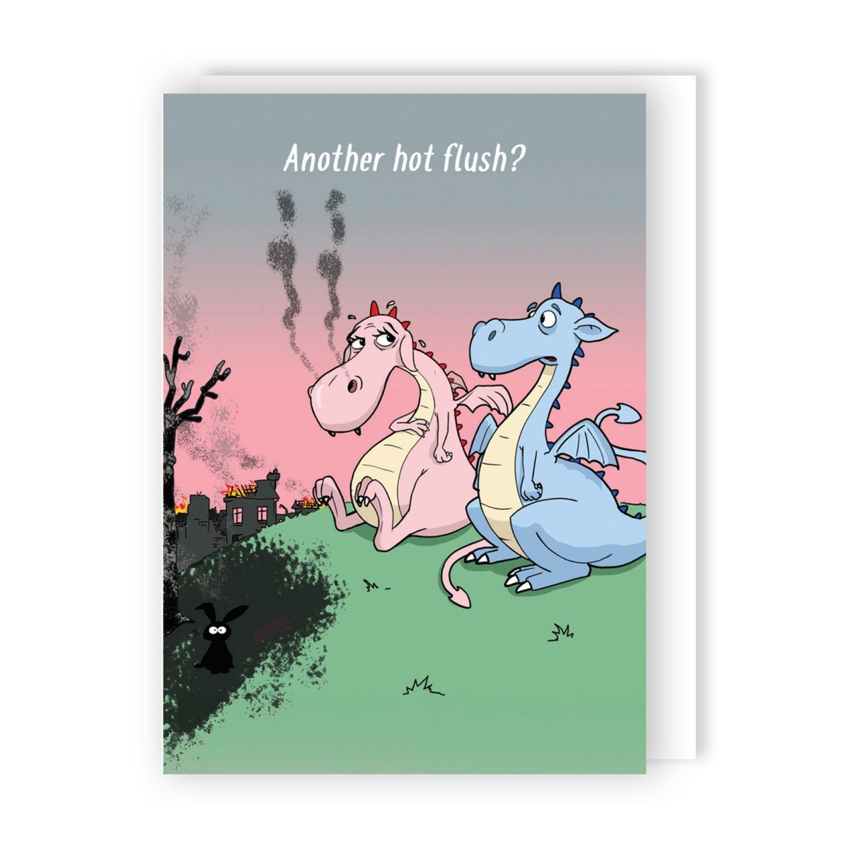 Funny Twizler Greeting Card Hot Flush Dragon Birthday Or Any Occasion Humour