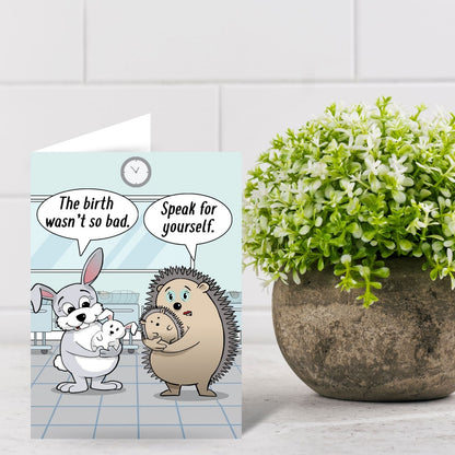 Funny Twizler Greeting Card Hedgehog Birth Birthday Or Any Occasion Humour