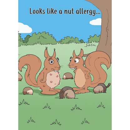 Funny Twizler Greeting Card Squirrel Nut Allergy Birthday Any Occasion Humour