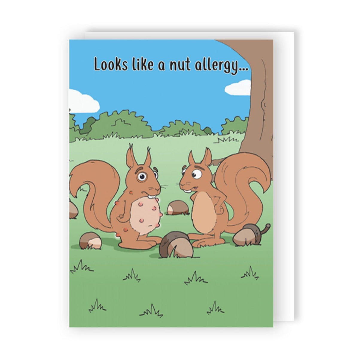 Funny Twizler Greeting Card Squirrel Nut Allergy Birthday Any Occasion Humour