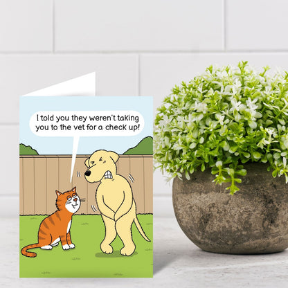 Funny Twizler Greeting Card Male Dog Vet Visit Birthday Or Any Occasion Humour