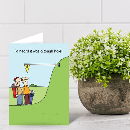 Funny Twizler Greeting Card Golf, A Tough Hole Birthday Or Any Occasion Humour