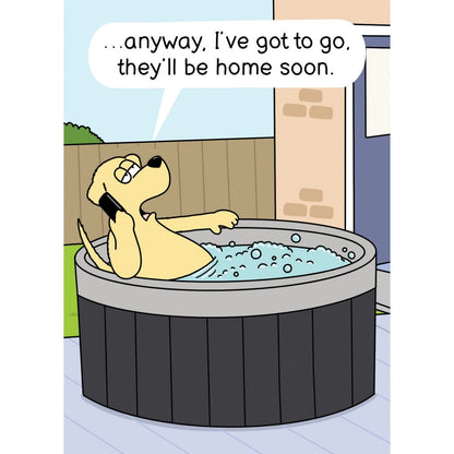 Funny Twizler Greeting Card Dog In A Hot Tub Birthday Or Any Occasion Humour