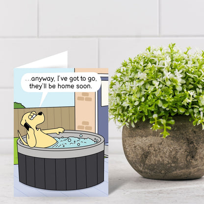 Funny Twizler Greeting Card Dog In A Hot Tub Birthday Or Any Occasion Humour