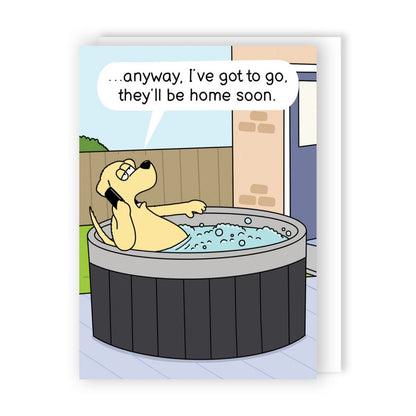 Funny Twizler Greeting Card Dog In A Hot Tub Birthday Or Any Occasion Humour