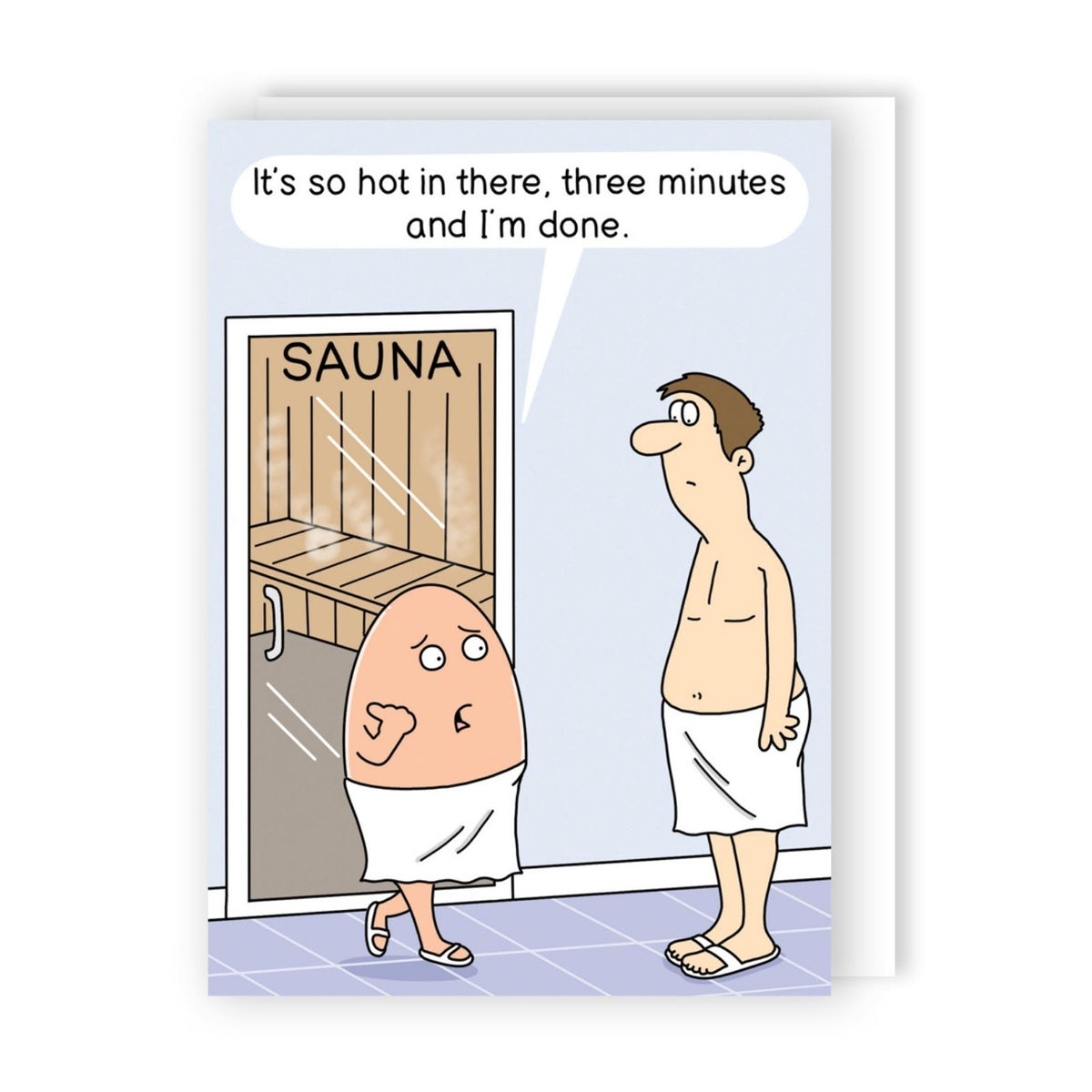 Funny Twizler Greeting Card Egg In A Sauna Birthday Or Any Occasion Humour