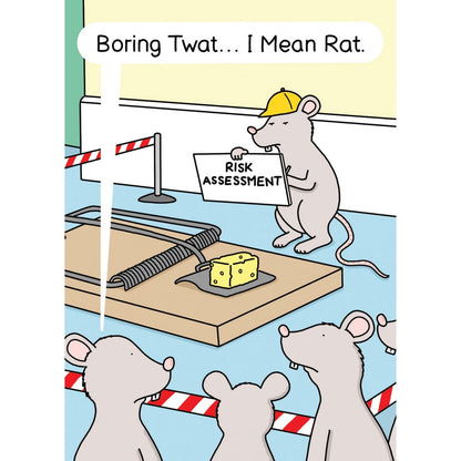 Funny Twizler Greeting Card Risk Assessment Rat Birthday Or Any Occasion Humour