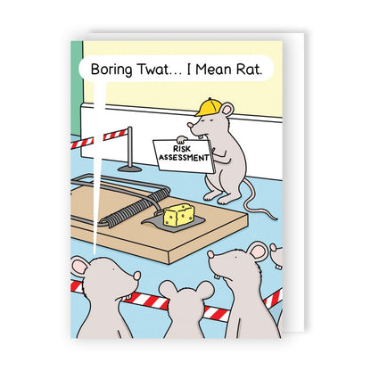 Funny Twizler Greeting Card Risk Assessment Rat Birthday Or Any Occasion Humour