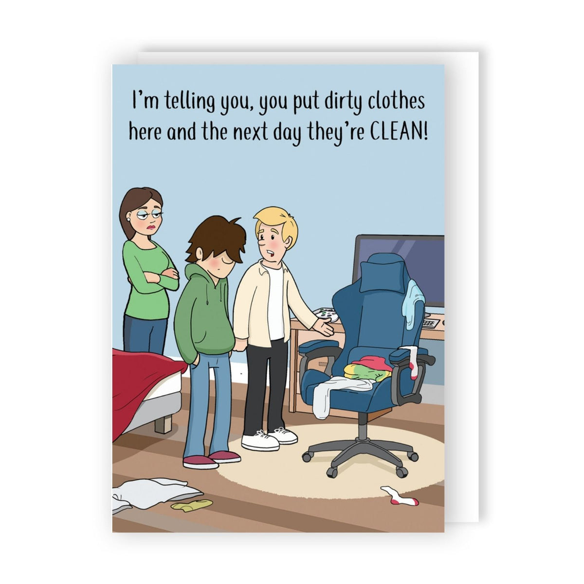 Funny Twizler Greeting Card Teens' Laundry Chair Birthday Or Any Occasion Humour