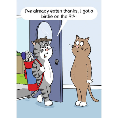 Funny Twizler Greeting Card Cat Golf Birdie Birthday Or Any Occasion Humour