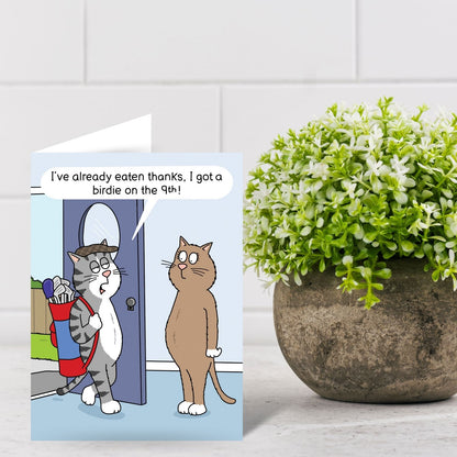 Funny Twizler Greeting Card Cat Golf Birdie Birthday Or Any Occasion Humour