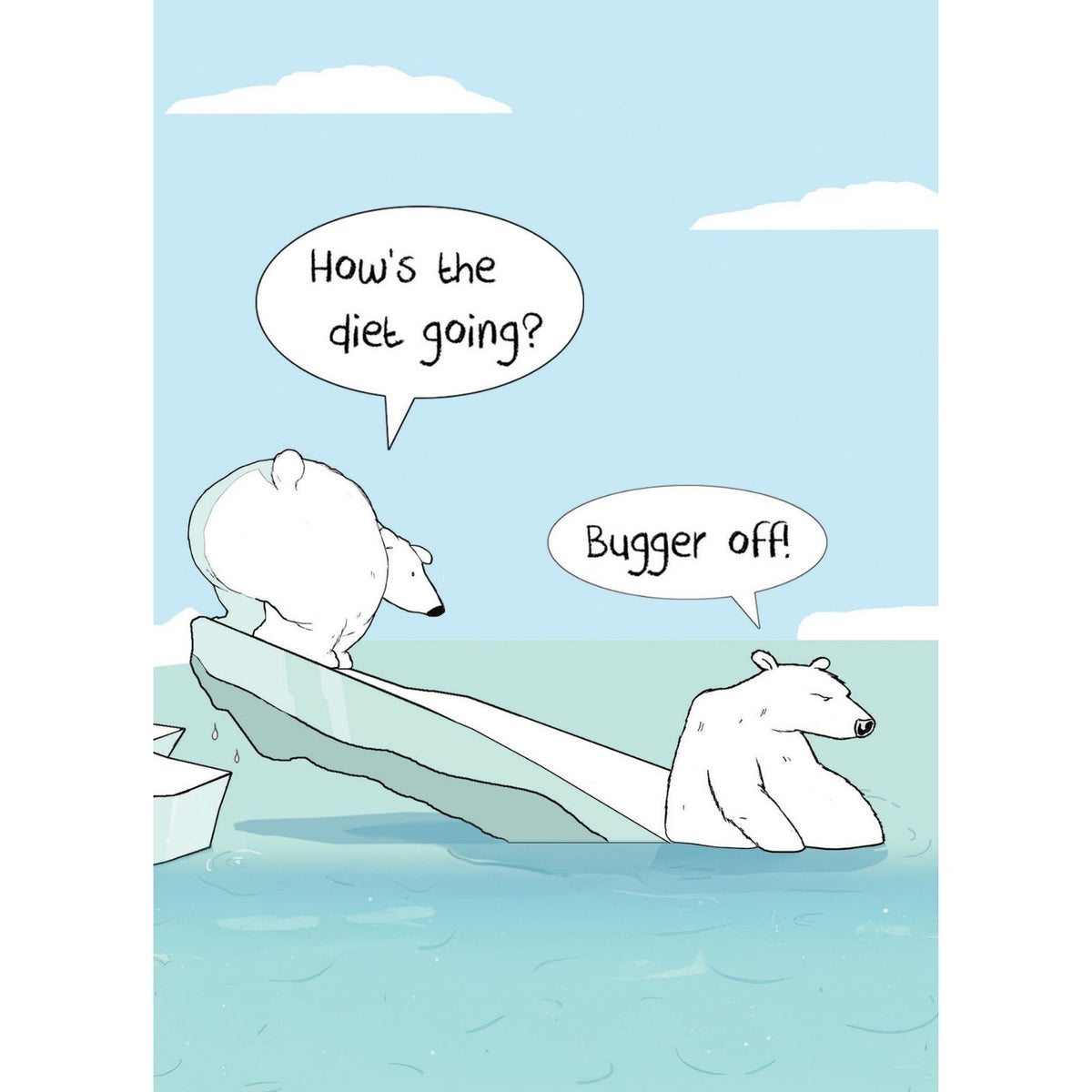 Funny Twizler Greeting Card Polar Bear Diet Birthday Or Any Occasion Humour