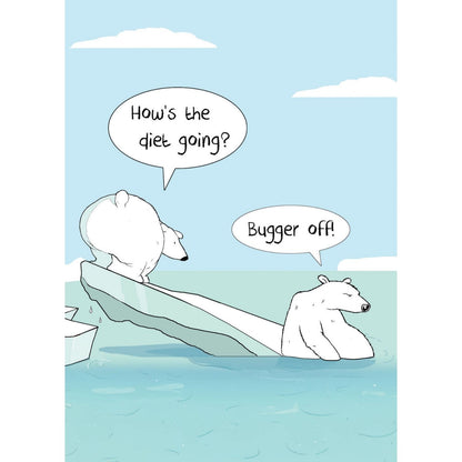 Funny Twizler Greeting Card Polar Bear Diet Birthday Or Any Occasion Humour