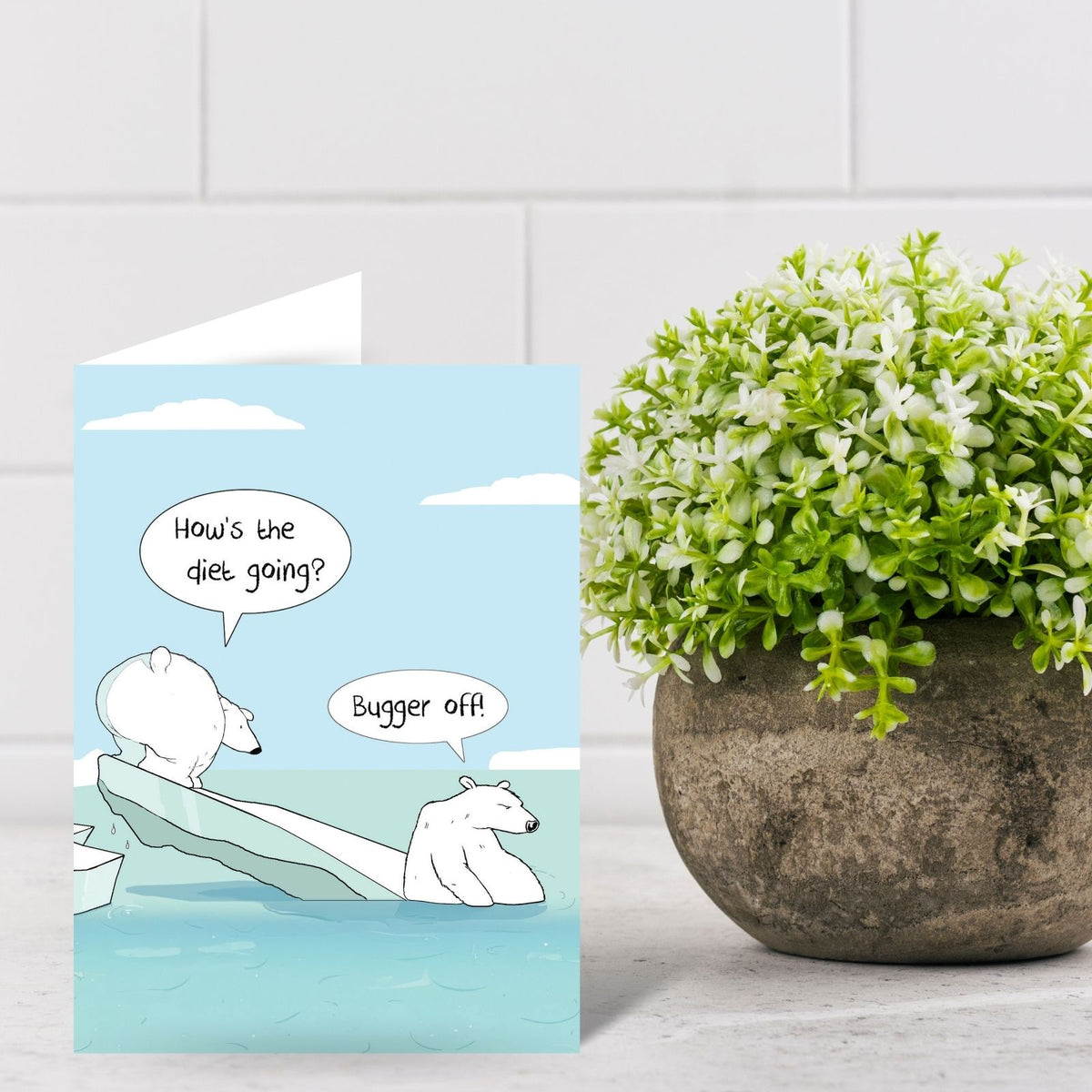 Funny Twizler Greeting Card Polar Bear Diet Birthday Or Any Occasion Humour