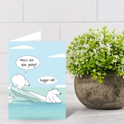 Funny Twizler Greeting Card Polar Bear Diet Birthday Or Any Occasion Humour