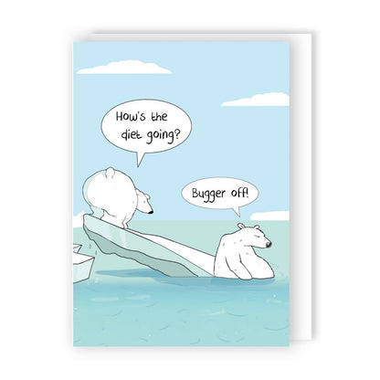 Funny Twizler Greeting Card Polar Bear Diet Birthday Or Any Occasion Humour