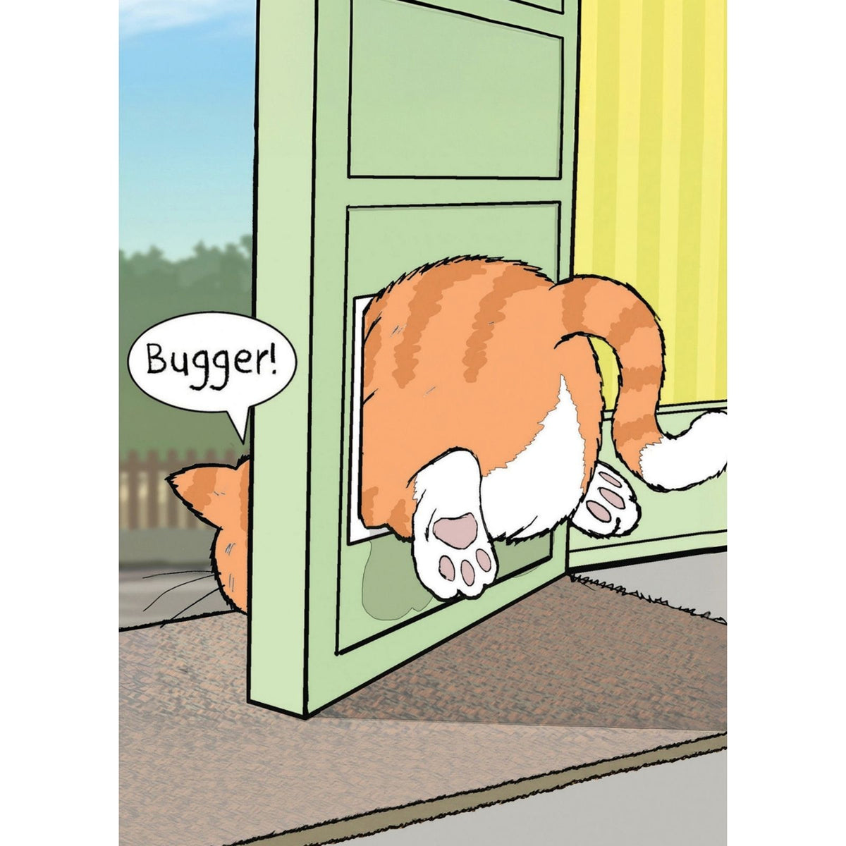 Funny Twizler Greeting Card Fat Cat Stuck Birthday Or Any Occasion Humour