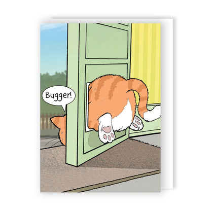 Funny Twizler Greeting Card Fat Cat Stuck Birthday Or Any Occasion Humour