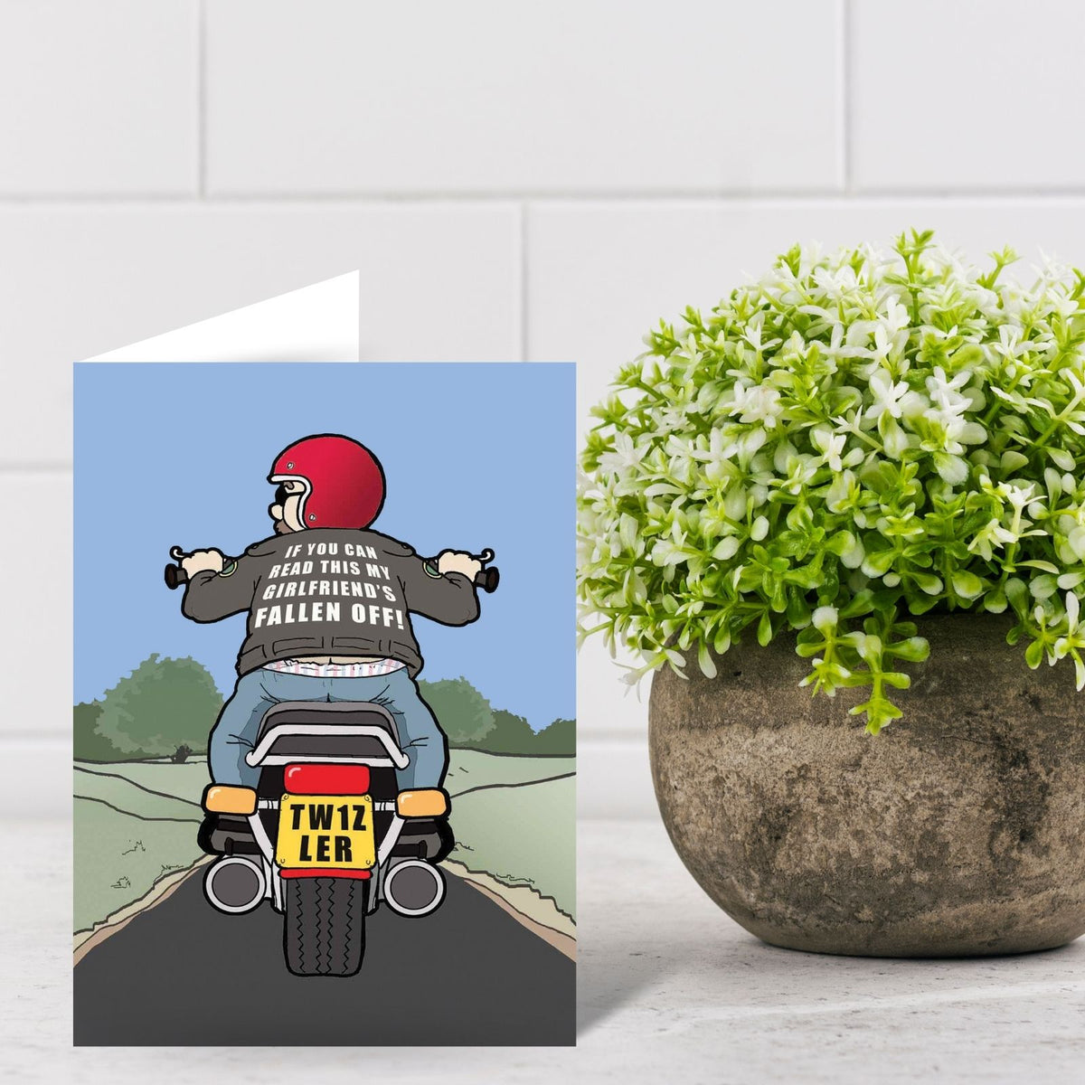 Funny Twizler Greeting Card Biker Lost Pillion Birthday Or Any Occasion Humour
