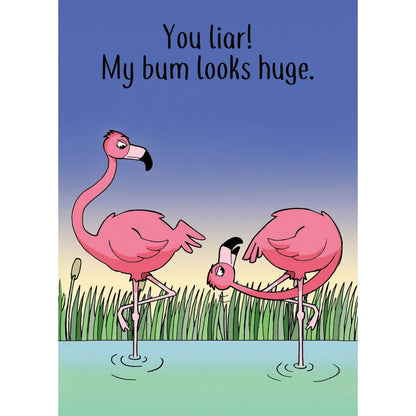 Funny Twizler Greeting Card Big Bum Flamingos Birthday Or Any Occasion Humour