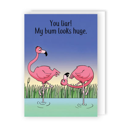 Funny Twizler Greeting Card Big Bum Flamingos Birthday Or Any Occasion Humour