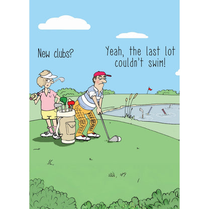 Funny Twizler Greeting Card New Golf Clubs Birthday Or Any Occasion Humour