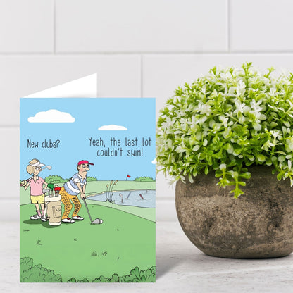 Funny Twizler Greeting Card New Golf Clubs Birthday Or Any Occasion Humour